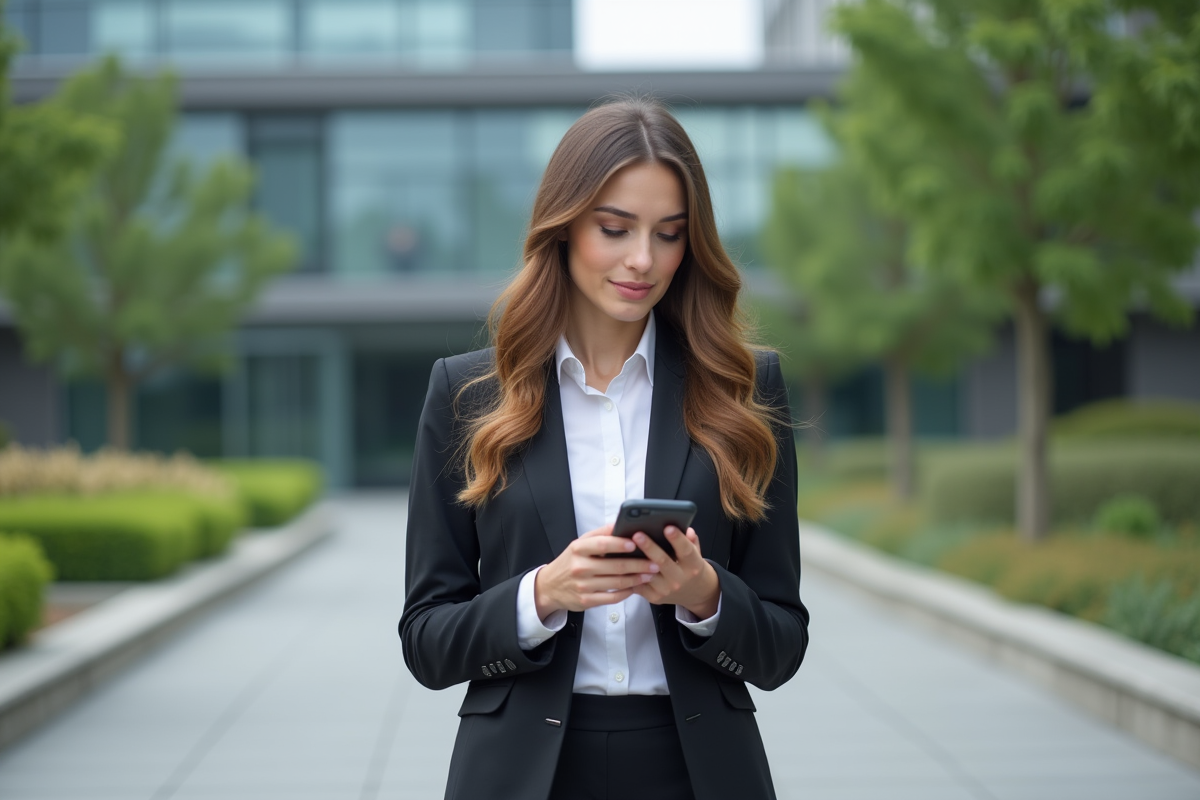 Jeune femme lisant une offre de transfert à l