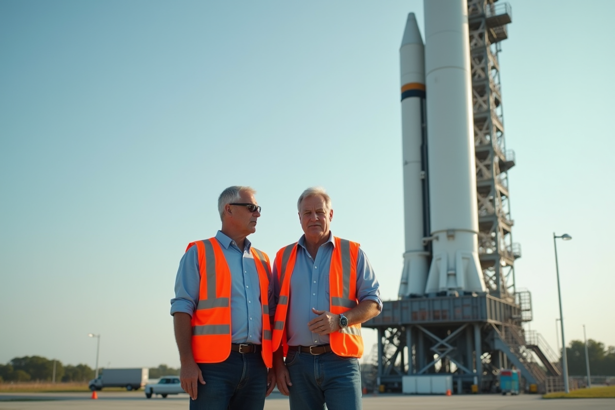 Deux scientifiques discutent près d